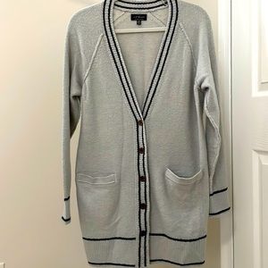 Lucky Brand Blue Gray Long Cardigan size M with Pockets